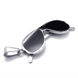 Μαύρο Μενταγιόν Κολιέ Από Τιτάνιο Με Μοντέλο Γυαλιών Ηλίου