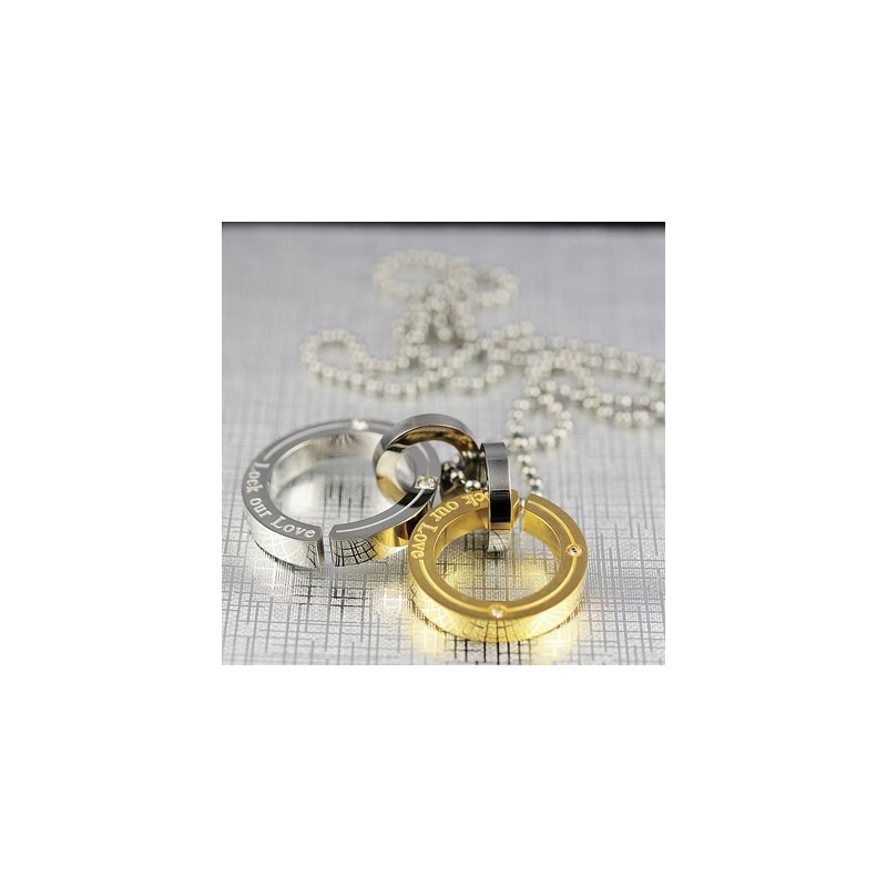 Μενταγιόν Από Τιτάνιο Lock Our Love Sweetheart Lovers Circle
