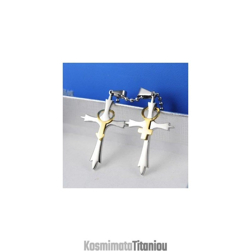 Κολιέ Με Σταυρό Από Τιτάνιο Για Άνδρες Και Γυναίκες, Σε Σχήμα Σταυρού, Για Άνδρες Και Γυναίκες