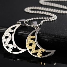 Κολιέ Από Τιτάνιο Love The Moon Sweetheart Lovers