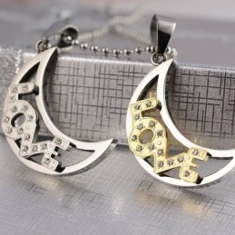 Κολιέ Από Τιτάνιο Love The Moon Sweetheart Lovers