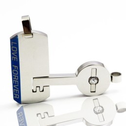 Κολιέ Από Τιτάνιο Με Κλειδαριά Και Κλειδί Sweetheart Lovers