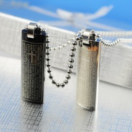 Κρεμαστό Κολιέ Από Τιτάνιο Με Κείμενο Από Την Αγία Γραφή