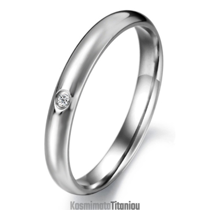Αξιόπιστο Ποιοτικό Γυναικείο Δαχτυλίδι Τιτανίου Με Στρας