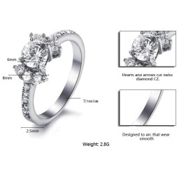 Γυναικείο Δαχτυλίδι Τιτανίου Με Σχήμα Καρδιάς Και Βελούδο Και Στρας Σε Μεγάλη Ποικιλία