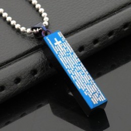 Μόδα Cuboid Blue Ανδρικό Κολιέ Τιτανίου