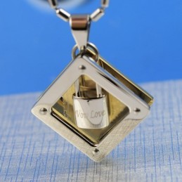 Κολιέ Από Τιτάνιο Με Κλειδαριά Wow Love Sweetheart Lock