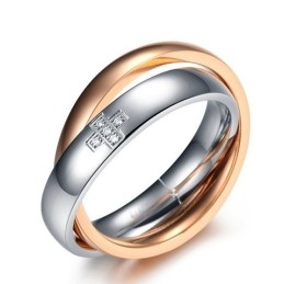 Σταθερής Ποιότητας Δαχτυλίδι Τιτανίου Με Σταυρό Για Εραστές Με Διαμάντι