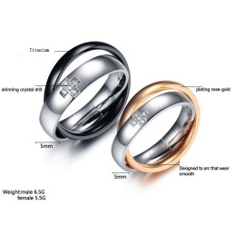 Σταθερής Ποιότητας Δαχτυλίδι Τιτανίου Με Σταυρό Για Εραστές Με Διαμάντι
