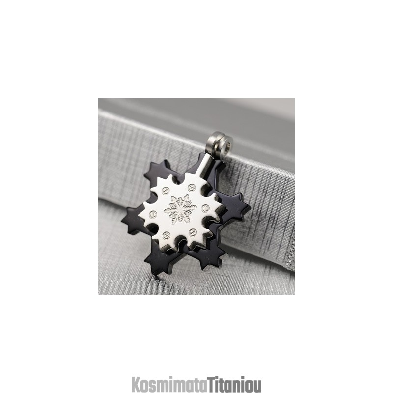 Δώρο Μόδας Snowflake Mens Κολιέ Τιτανίου Μενταγιόν Δώρο Μόδας Snowflake Mens Κολιέ Τιτανίου Μενταγιόν