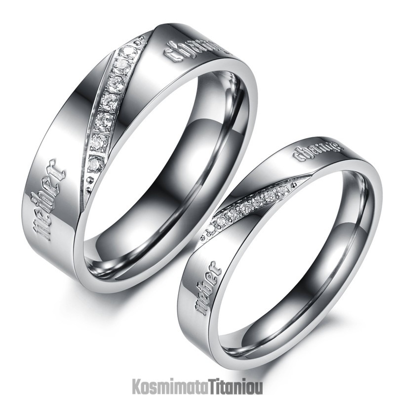 Πλήρης Περιγραφή Στις Προδιαγραφές Ασημένιο Δαχτυλίδι Τιτανίου Για Εραστές