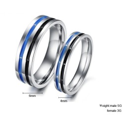 Εύκολο Στη Χρήση Μπλε-Μαύρο Δαχτυλίδι Τιτανίου Για Ερωτευμένους