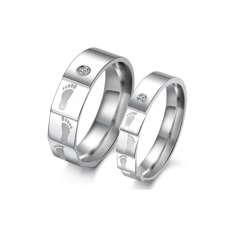 Δαχτυλίδι Τιτανίου Υψηλής Ποιότητας Σε Στρώσεις Για Εραστές Με Στρας