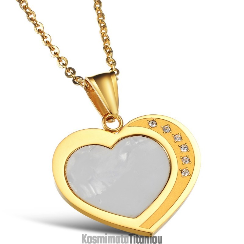 Κολιέ Από Τιτάνιο Με Κέλυφος Και Σχήμα Καρδιάς Για Να Έχετε Μια Μακρά Ιστορία