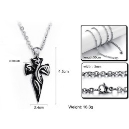 Κολιέ Από Τιτάνιο Με Σταυρό Εξαιρετικής Ποιότητας Και Σχέδιο