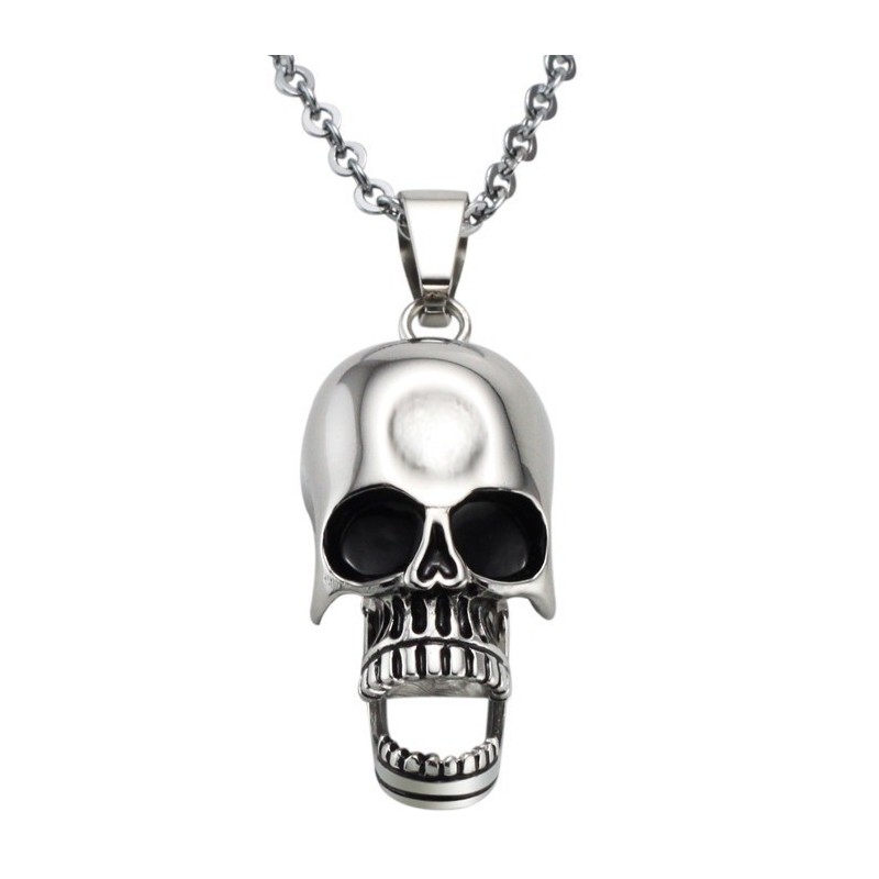 Σταθερό Κολιέ Από Τιτάνιο Με Κρανίο