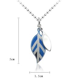 Μενταγιόν Και Κολιέ Από Τιτάνιο Hackberry Leaf Blue