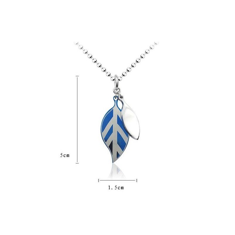 Μενταγιόν Και Κολιέ Από Τιτάνιο Hackberry Leaf Blue Μενταγιόν Και Κολιέ Από Τιτάνιο Hackberry Leaf Blue