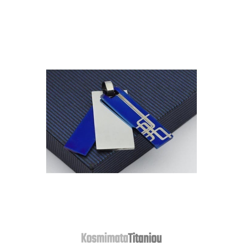 Κολιέ Από Τιτάνιο Με Σχέδιο 3 Μερών Για Άνδρες, Χωρίς Αλυσίδα