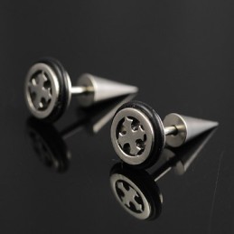 Σκουλαρίκια Με Σταυρό Από Τιτάνιο