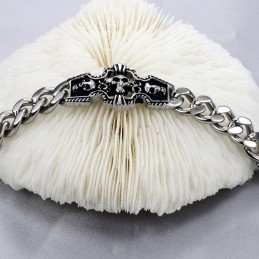 Βραχιόλι Τιτανίου Εξαιρετικής Ποιότητας Για Άνδρες Με Κρανίο