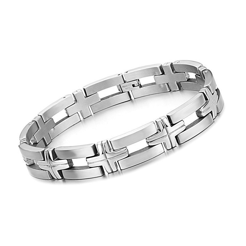 Υψηλής Ποιότητας Ανδρικό Βραχιόλι Από Τιτάνιο Με Σταυρό