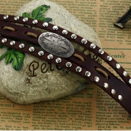 Ανδρικό Βραχιόλι Από Τιτάνιο Με Ρετρό Δερμάτινο Λουράκι, Εγγυημένης Ποιότητας Και Ποσότητας