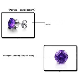 Γνωστό Για Τα Υψηλής Ποιότητας Γυναικεία Σκουλαρίκια Από Μωβ Τιτάνιο Με Διαμάντια