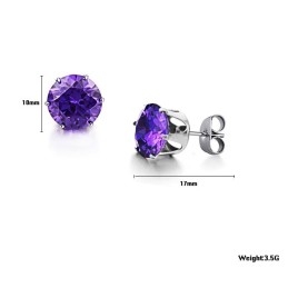 Γνωστό Για Τα Υψηλής Ποιότητας Γυναικεία Σκουλαρίκια Από Μωβ Τιτάνιο Με Διαμάντια