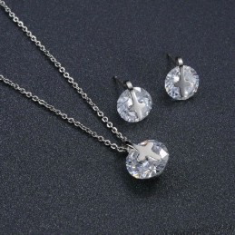 Κολιέ Και Σκουλαρίκια Από Τιτάνιο "Η Βασίλισσα Της Ποιότητας" Με Στρας