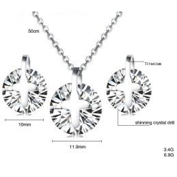 Κολιέ Και Σκουλαρίκια Από Τιτάνιο "Η Βασίλισσα Της Ποιότητας" Με Στρας