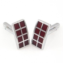 Μανικετόκουμπα Με Επιμετάλλωση Από Τιτάνιο Και Σκούρο Κόκκινο Ip