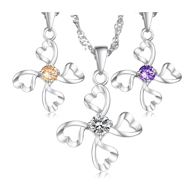 Κολιέ Τιτανίου Υψηλής Ποιότητας Με Επιπλατινωμένη Και Διαμάντι