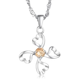 Κολιέ Τιτανίου Υψηλής Ποιότητας Με Επιπλατινωμένη Και Διαμάντι