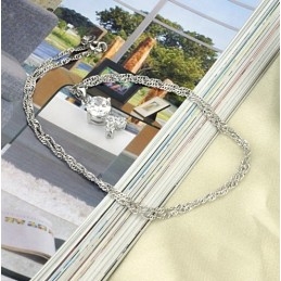 Αξιόπιστη Ποιοτική Γυναικεία Επιπλατινωμένη Κολιέ Τιτανίου Με Στρας