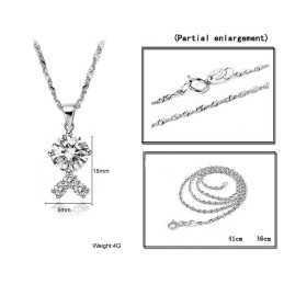 Αξιόπιστη Ποιοτική Γυναικεία Επιπλατινωμένη Κολιέ Τιτανίου Με Στρας