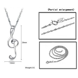 Αξιόπιστη Φήμη Γυναικείας Μουσικής Σημειογραφίας Κολιέ Τιτανίου Επιπλατινωμένο Με