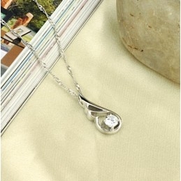 Γυναικείο Κολιέ Από Τιτάνιο Με Επιπλατινωμένη Και Διαμάντι, Μεγάλη Ποικιλία