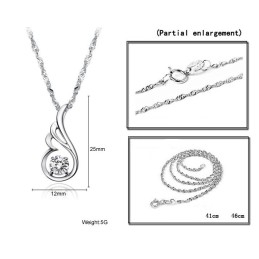 Γυναικείο Κολιέ Από Τιτάνιο Με Επιπλατινωμένη Και Διαμάντι, Μεγάλη Ποικιλία