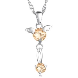 Γυναικείο Κολιέ Τιτανίου Με Επιπλατινωμένη Και Διαμάντι, Εγγυημένης Ποιότητας Και Ποσότητας