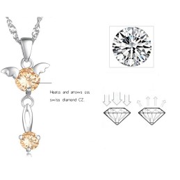 Γυναικείο Κολιέ Τιτανίου Με Επιπλατινωμένη Και Διαμάντι, Εγγυημένης Ποιότητας Και Ποσότητας