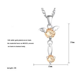 Γυναικείο Κολιέ Τιτανίου Με Επιπλατινωμένη Και Διαμάντι, Εγγυημένης Ποιότητας Και Ποσότητας