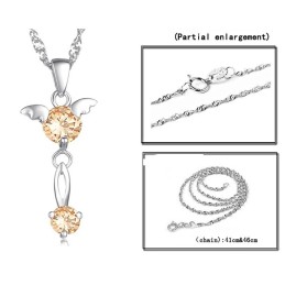 Γυναικείο Κολιέ Τιτανίου Με Επιπλατινωμένη Και Διαμάντι, Εγγυημένης Ποιότητας Και Ποσότητας