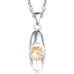 Γυναικείο Κολιέ Τιτανίου Με Επιπλατινωμένη Και Διαμάντι, Εγγυημένης Ποιότητας Και Ποσότητας