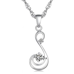 Γυναικείο Κολιέ Τιτανίου Με Επιπλατινωμένη Και Διαμάντι, Εγγυημένης Ποιότητας Και Ποσότητας