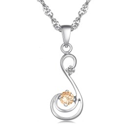 Γυναικείο Κολιέ Τιτανίου Με Επιπλατινωμένη Και Διαμάντι, Εγγυημένης Ποιότητας Και Ποσότητας