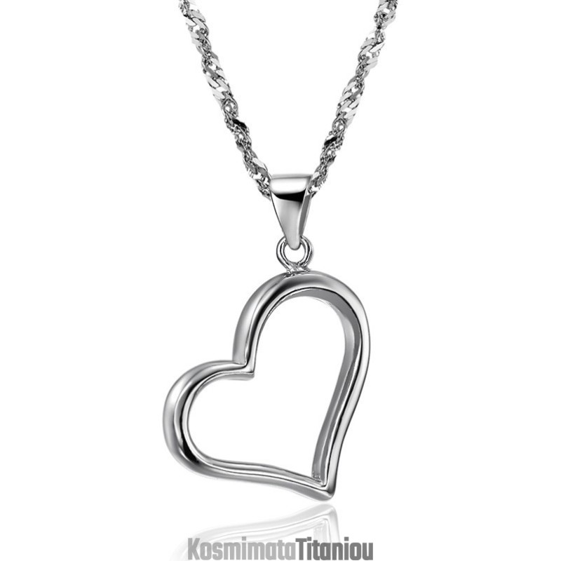 Πλήρεις Προδιαγραφές Γυναικείου Κολιέ Από Τιτάνιο Με Επιπλατινωμένη Και Καρδιά