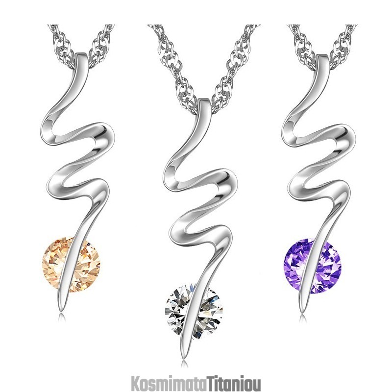 Γνωστό Για Το Υψηλής Ποιότητας Γυναικείο Κολιέ Από Τιτάνιο Επιπλατινωμένο Με Και Διαμάντι