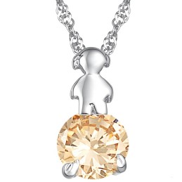 Ανθεκτικό Σε Χρήση Γυναικείο Κολιέ Από Τιτάνιο Με Επιπλατινωμένη Και Διαμάντι