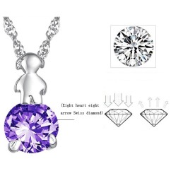 Ανθεκτικό Σε Χρήση Γυναικείο Κολιέ Από Τιτάνιο Με Επιπλατινωμένη Και Διαμάντι